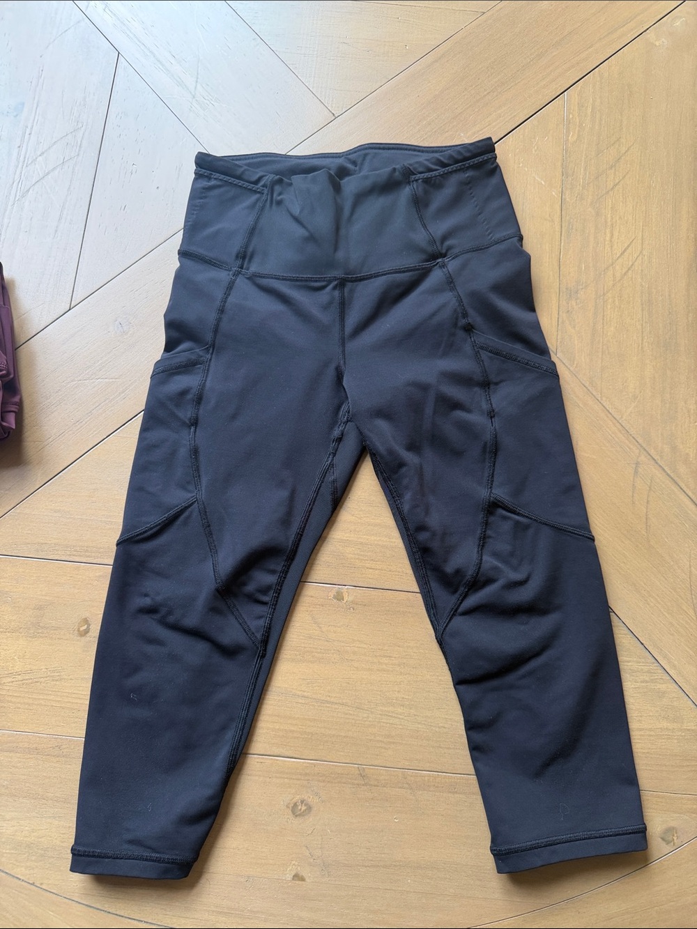 lululemon athletica Black Capri Leggings with Side Pockets